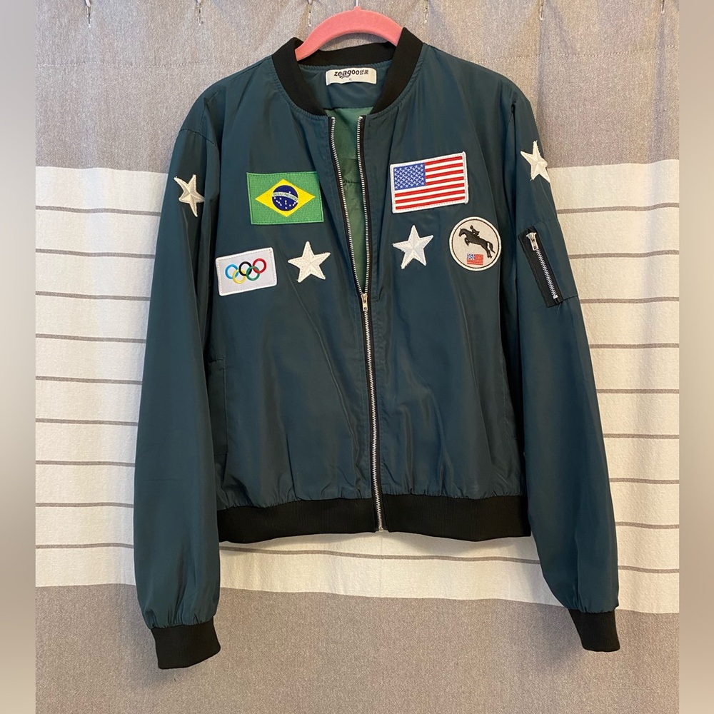Women's Green Bomber Jacket